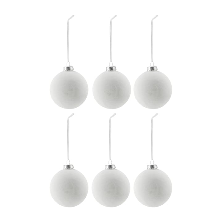 Snowing joulukuusenpallo 6 kpl - White - Scandi Living