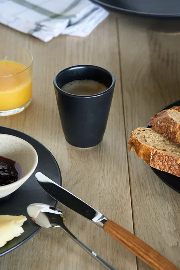 Terra cappuccinokuppi - Musta kivitavara, 14,5 cl - Scandi Living