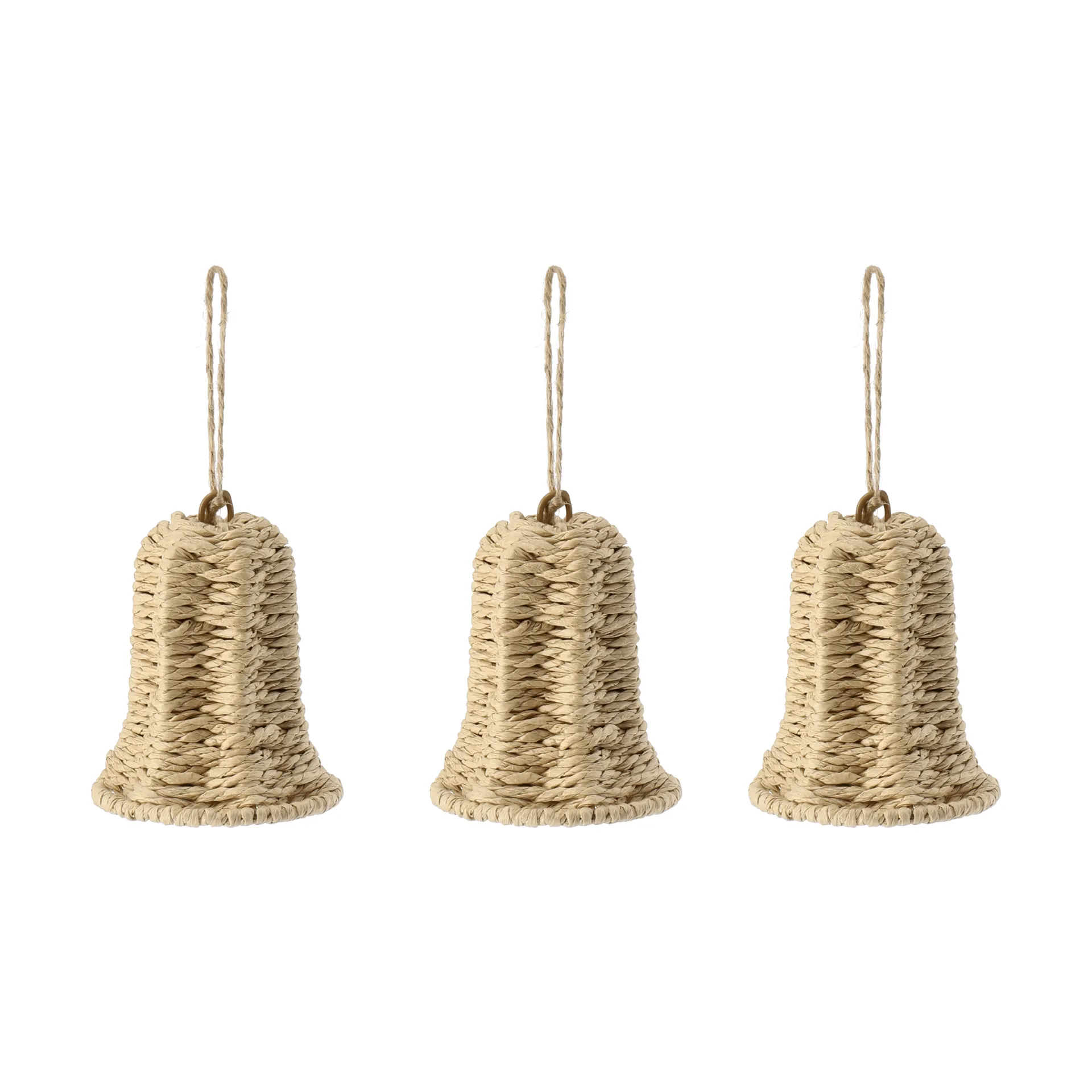 Twine joulukuusenkoriste kello, 3-pack, luonnonväri Scandi Living