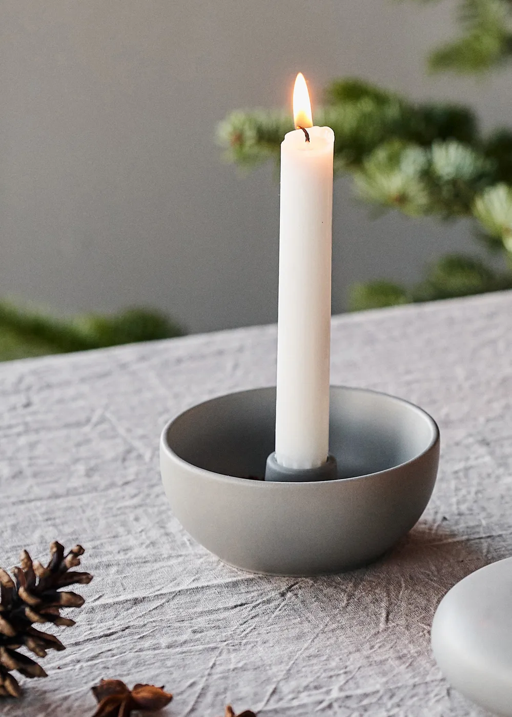 Valley kynttilänjalka Ø12 cm, Harmaa Scandi Living