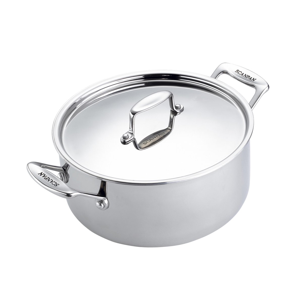 Scanpan Fusion 5 kannellinen pata 3,7 L | Skandinaavinen Sisustus | Padat | Hopeanvärinen