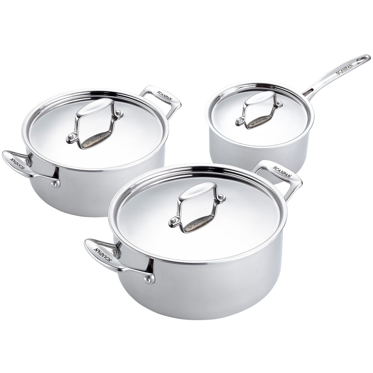 Scanpan Fusion 5 kattilasetti 3 osaa Ruostumaton teräs