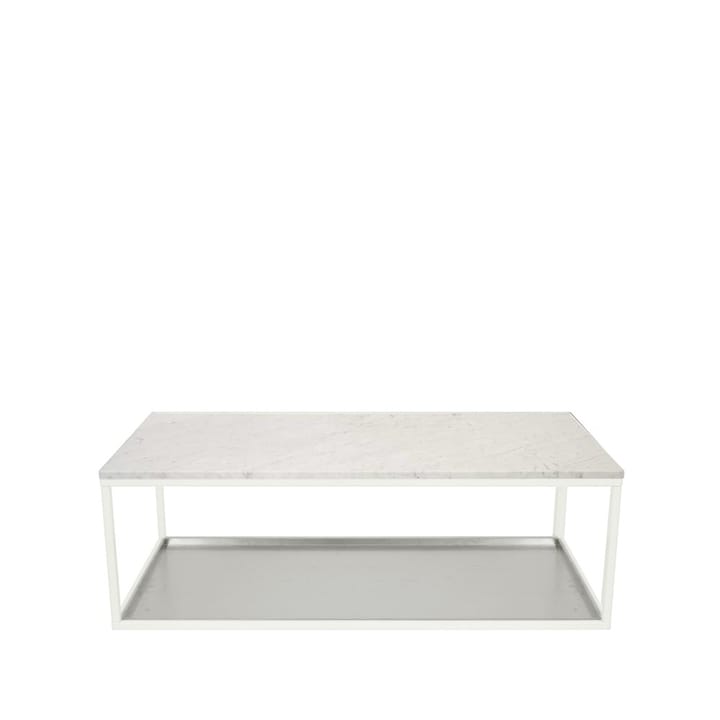 Sohvapöytä 11 - Marmori, valkoinen, valkoiseksi lakattu runko, sinkkilevy - Scherlin