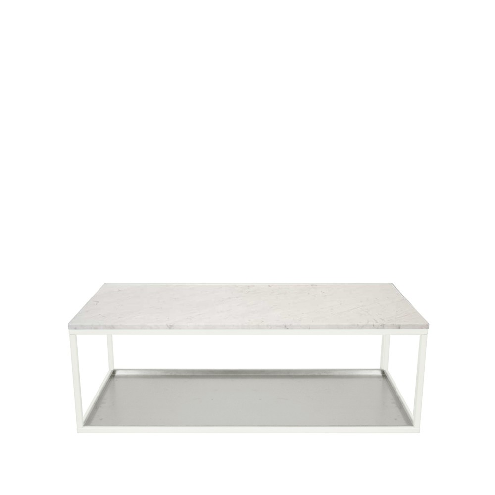 Scherlin Sohvapöytä 11 Marmori valkoinen valkoiseksi lakattu runko sinkkilevy