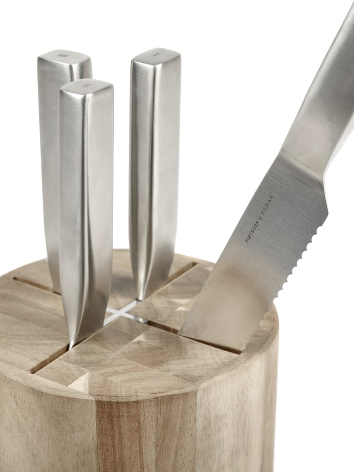 Base veitsisetti ja veitsiteline 5 osaa - Wood-steel grey - Serax