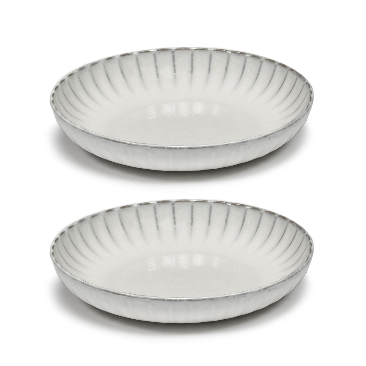 Serax Inku high lautanen M 21 cm 2 kpl White | Skandinaavinen Sisustus | Syvät lautaset | Valkoinen