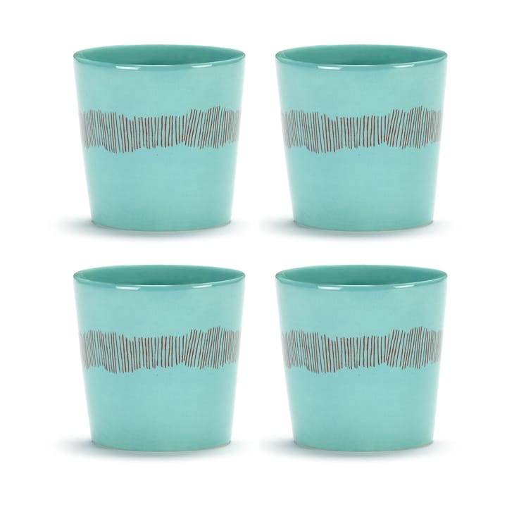 Ottolenghi Feast kahvikuppi 25 cl 4-pakkaus - Azure stripes-red - Serax