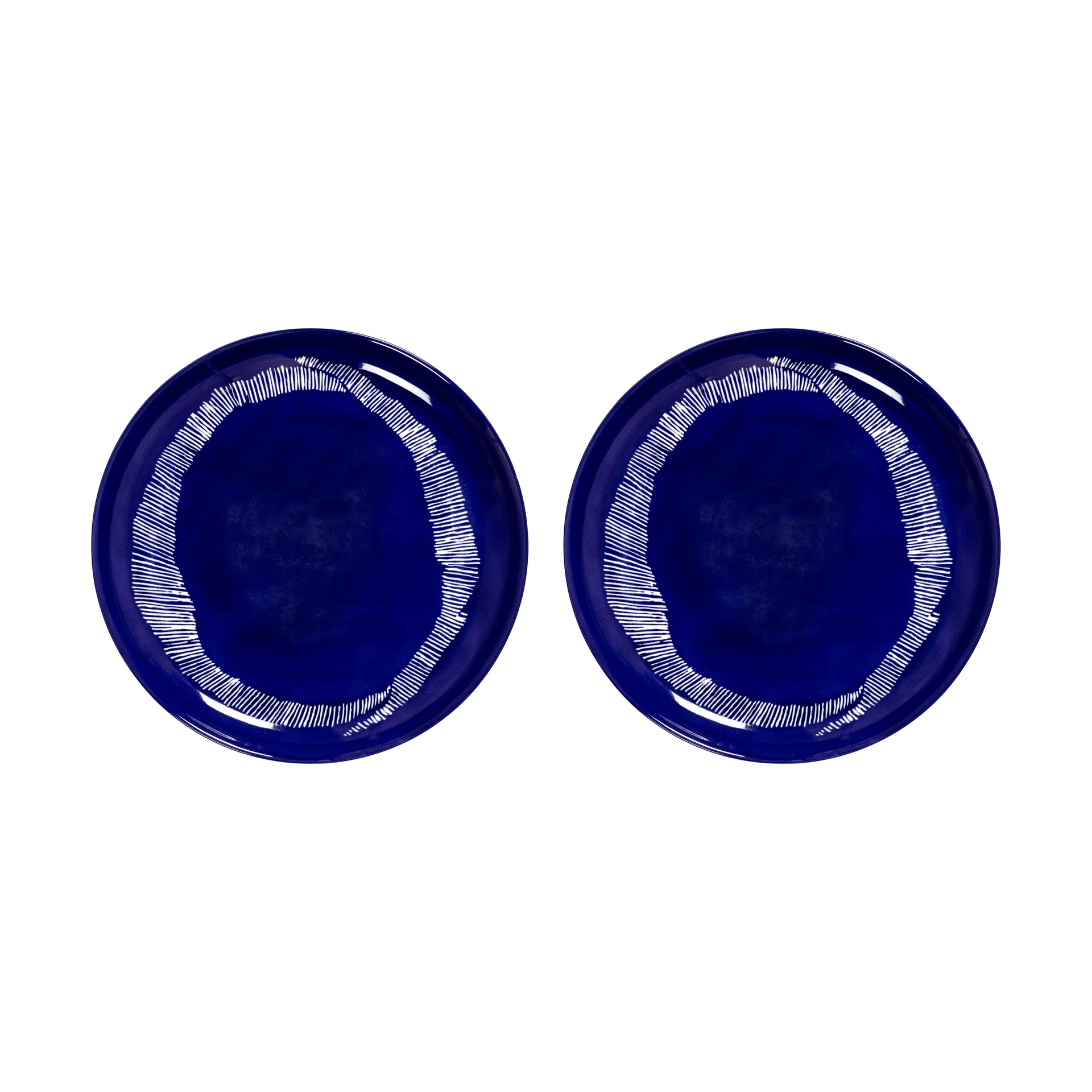 Ottolenghi Feast lautanen M Ø22,5 cm 2-pakkaus, Dark blue stripes-white Serax