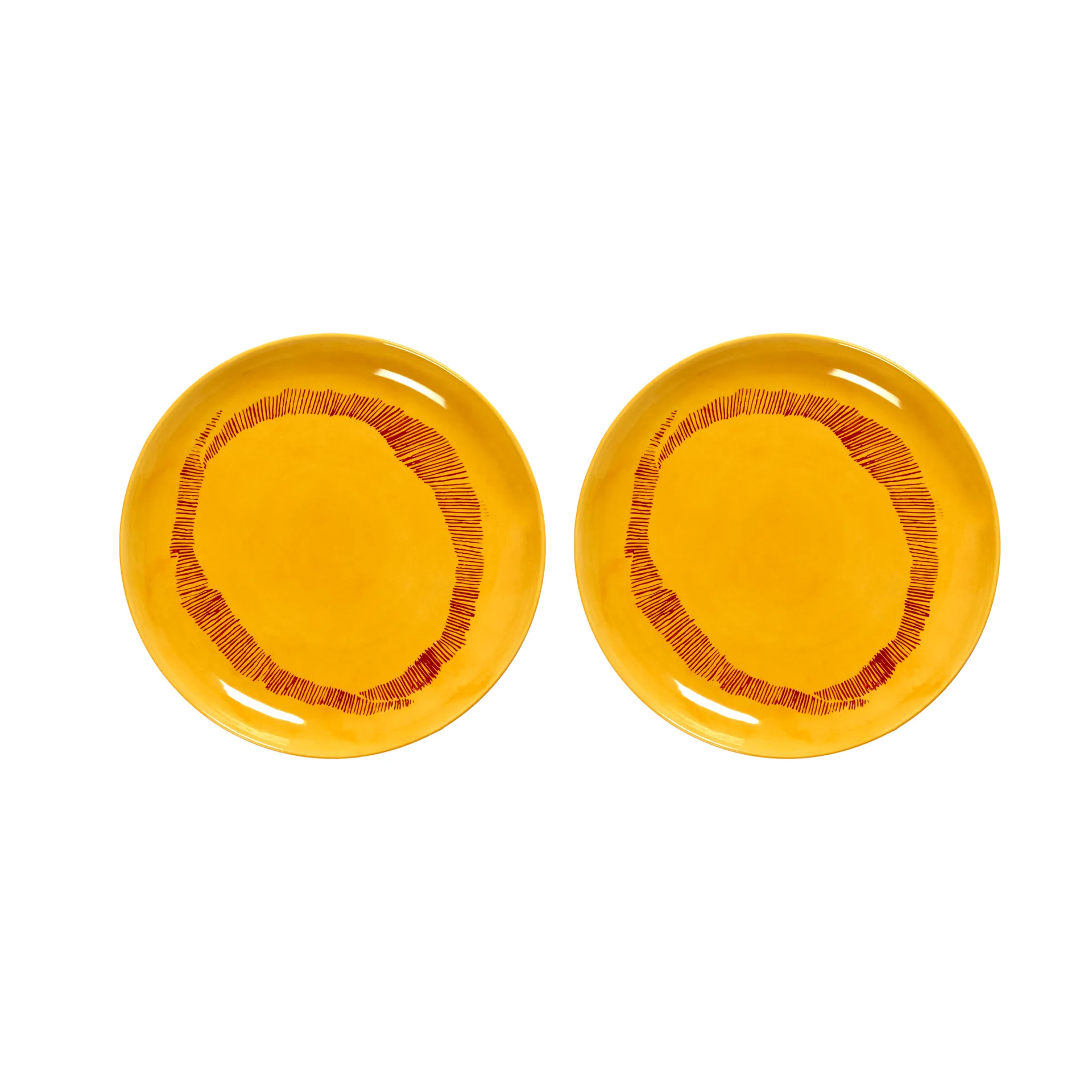 Ottolenghi Feast lautanen S Ø19 cm 2-pakkaus, Yellow stripes-red Serax