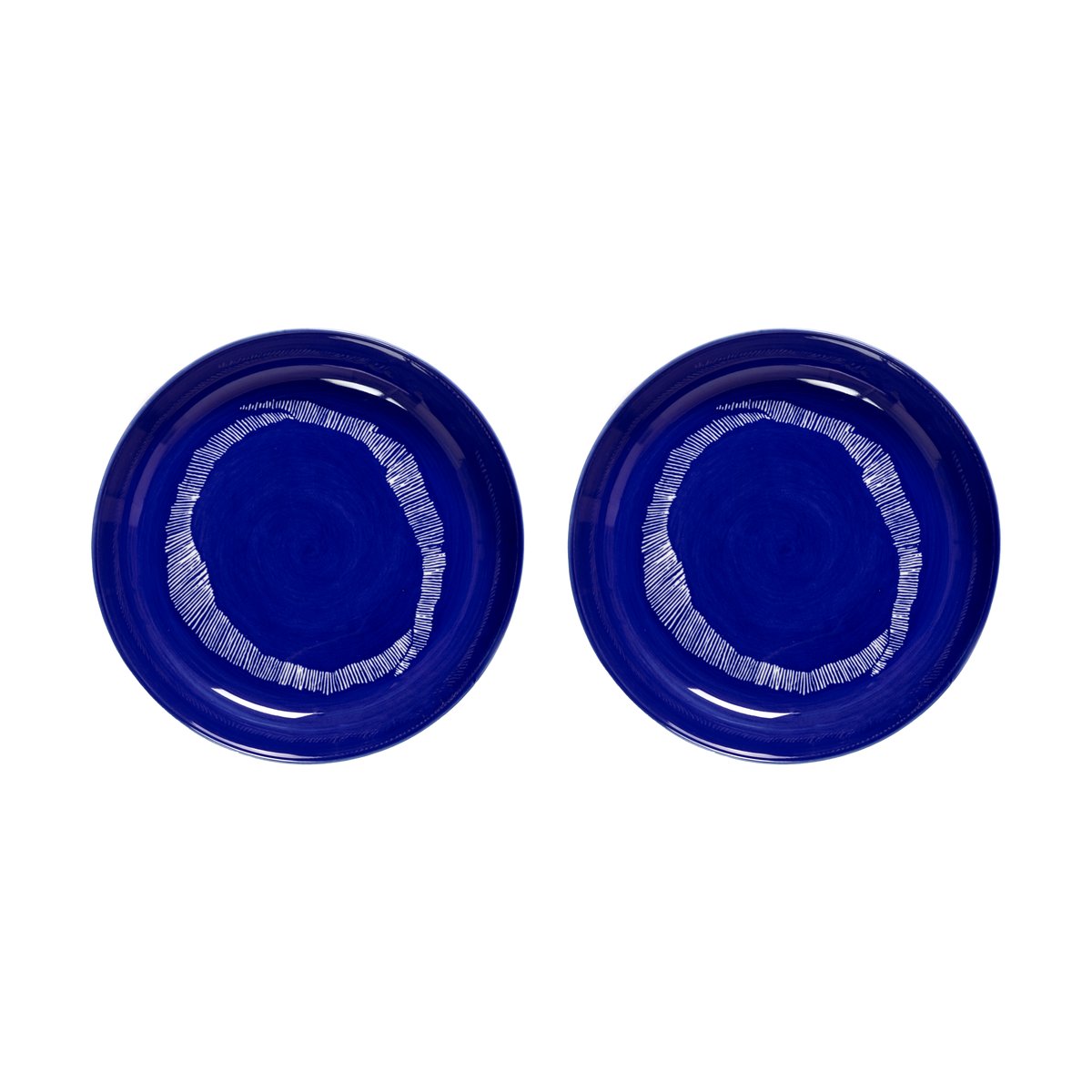 Serax Ottolenghi Feast lautanen syvä 22 cm 2-pakkaus Dark blue stripes-white