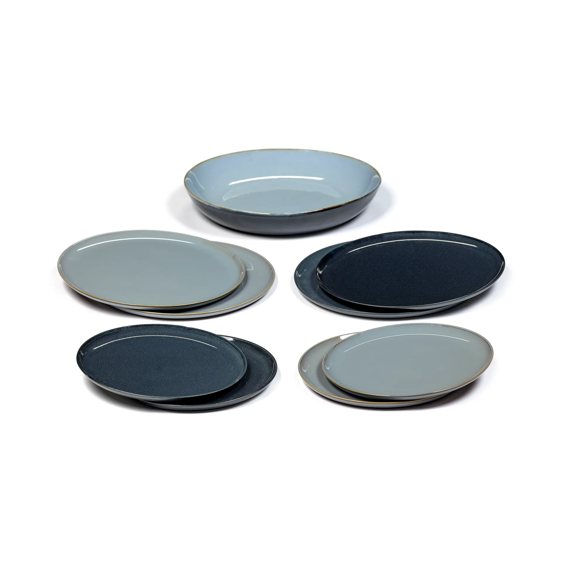 Terres de Rêves dinner set 9 osaa, Smokey blue-dark blue Serax
