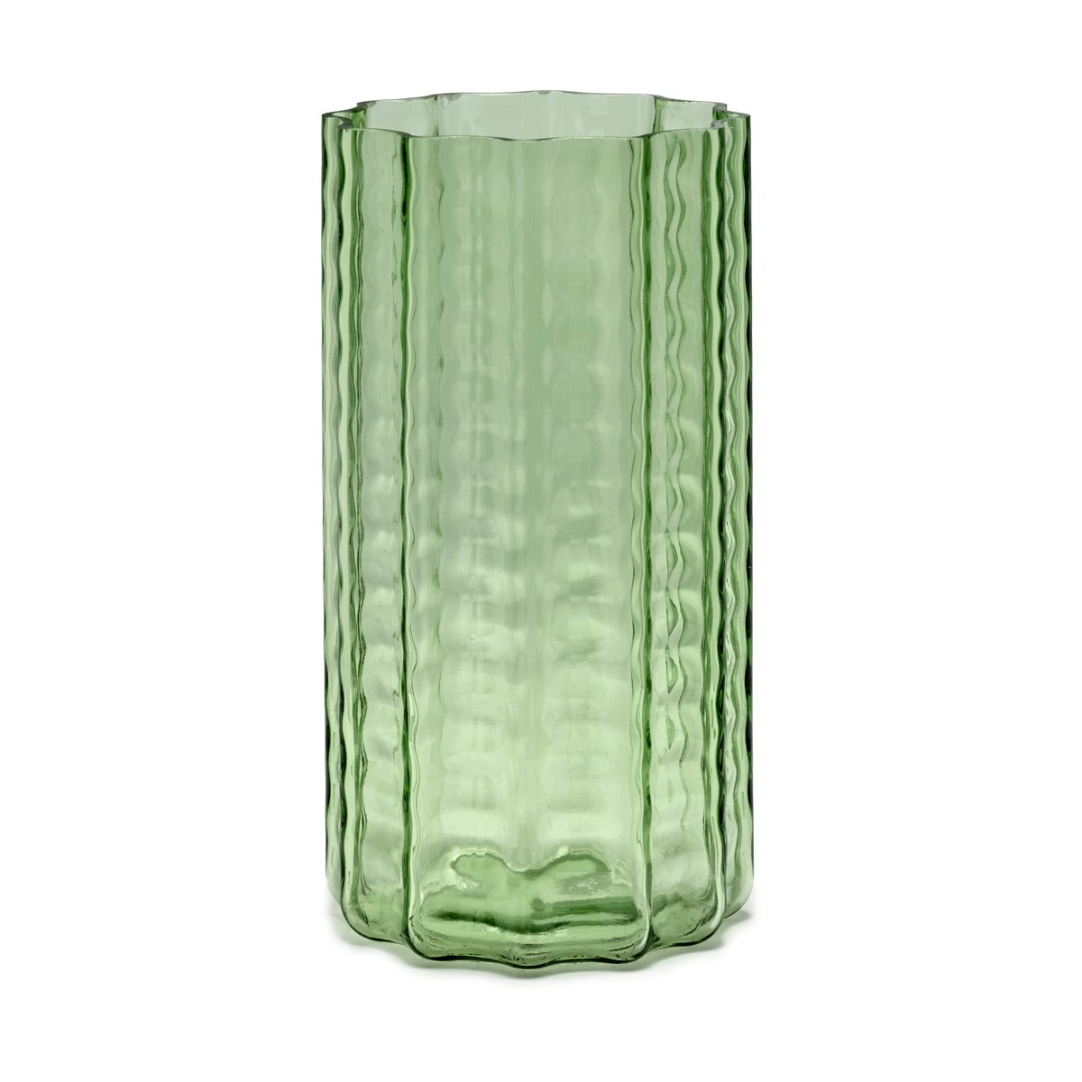 Serax Waves 02 maljakko 28 cm Green-clear | Skandinaavinen Sisustus | Maljakot | Vihreä