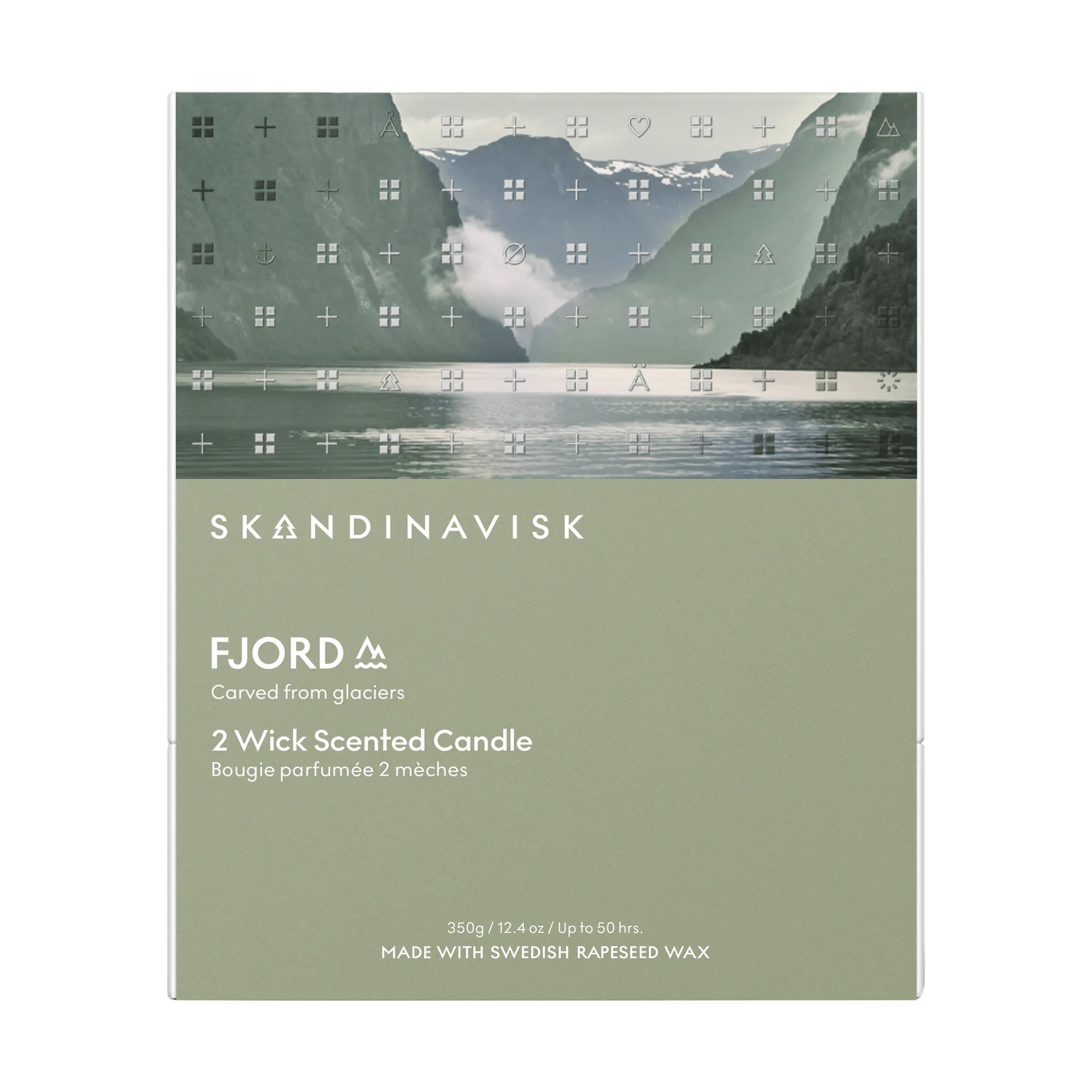 Fjord-tuoksukynttilä, 350 g, 2 sydäntä Skandinavisk