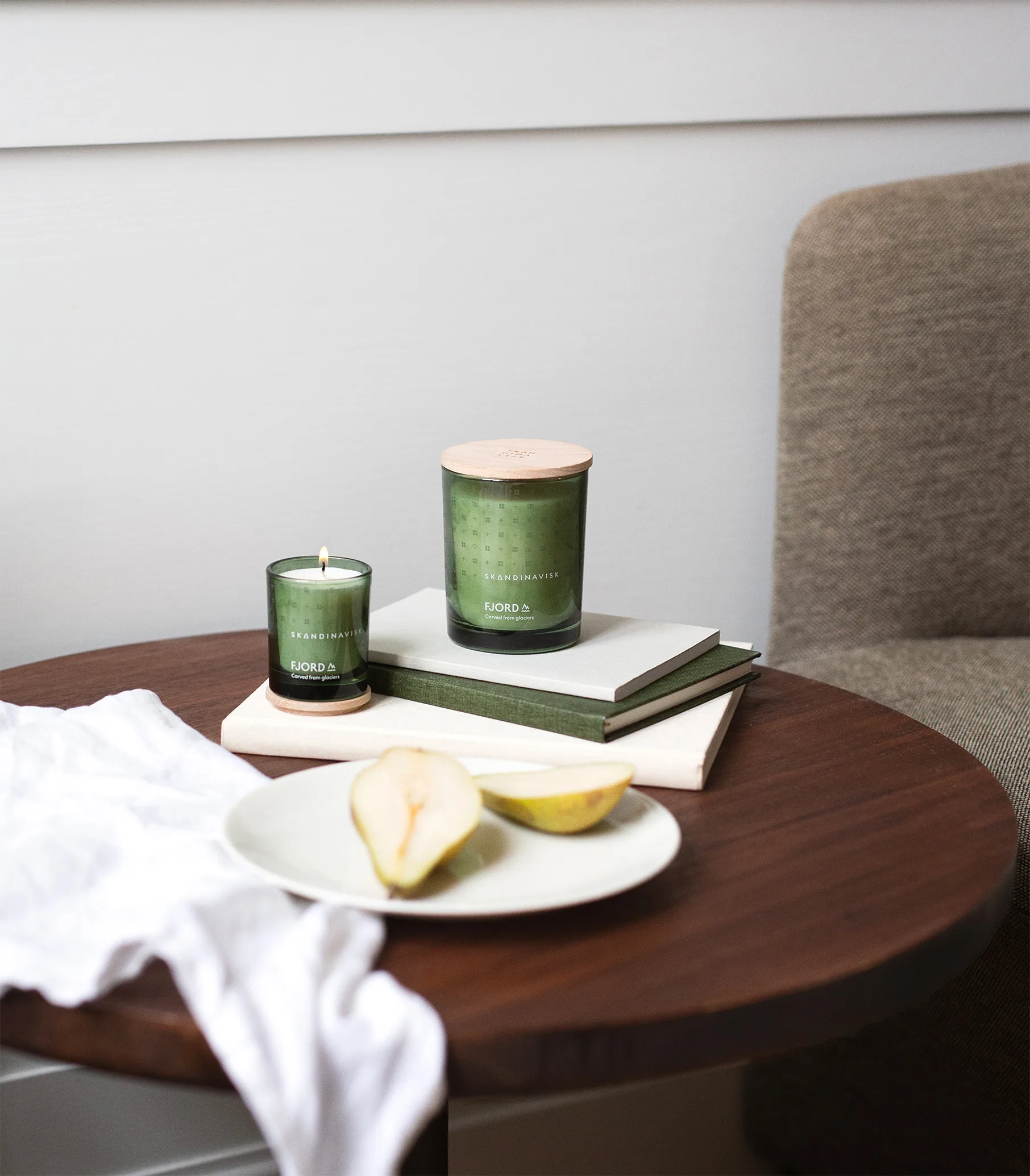 Fjord tuoksukynttilä kannella, 65 g Skandinavisk