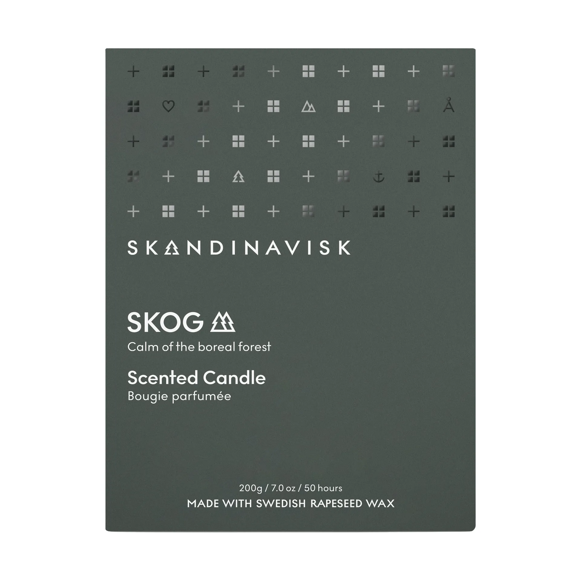 Skog tuoksukynttilä kannella, 200 g Skandinavisk