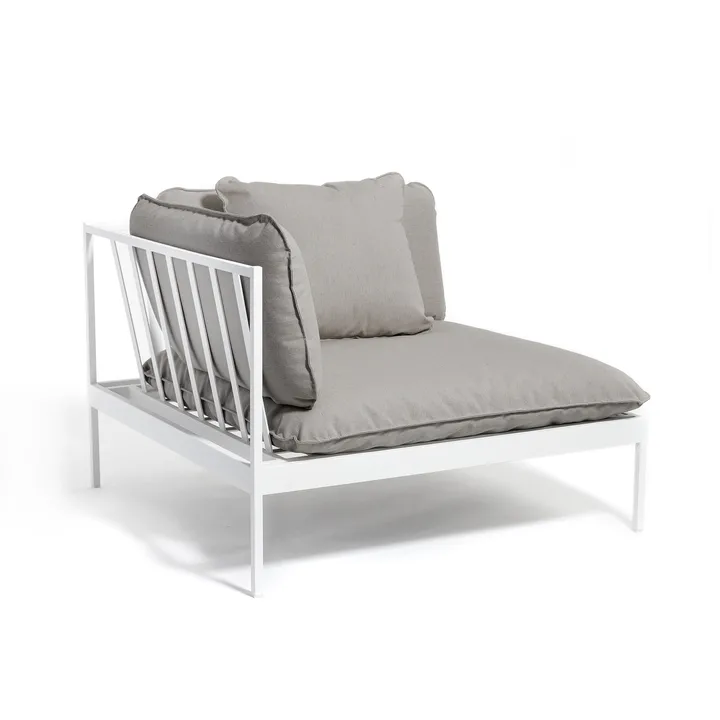 Bönan kulmamoduuli vaaleanharmaa alumiini-beige pellava - Skargaarden