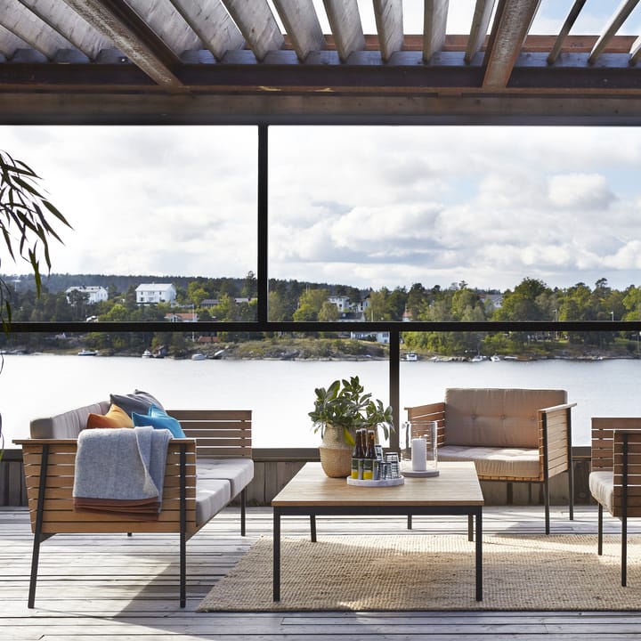 Häringe sohva, Sunbrella Natté Nature Grey-tiikki-musta Skargaarden