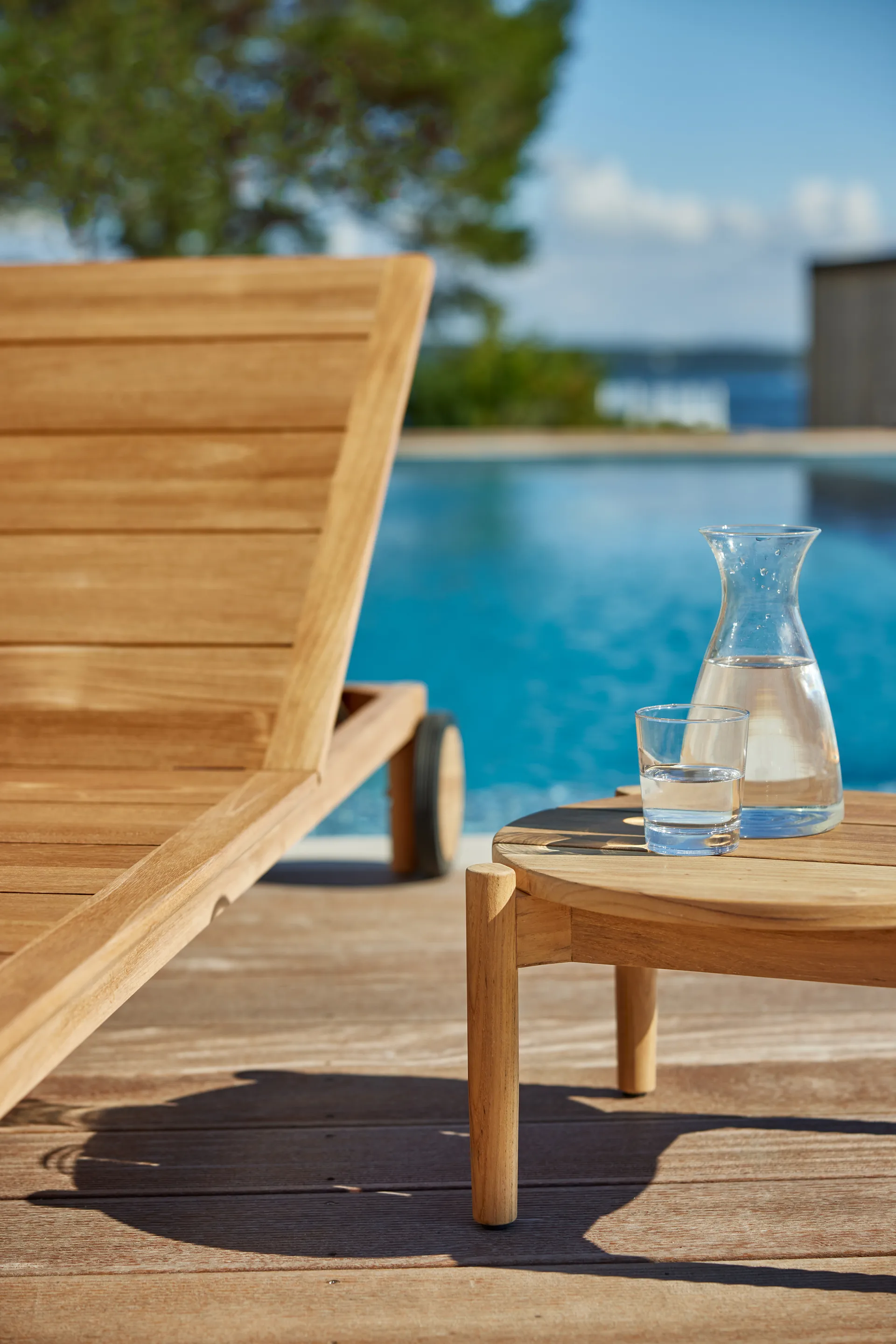 Koster loungepöytä pieni Ø42 cm, Tiikki Skargaarden