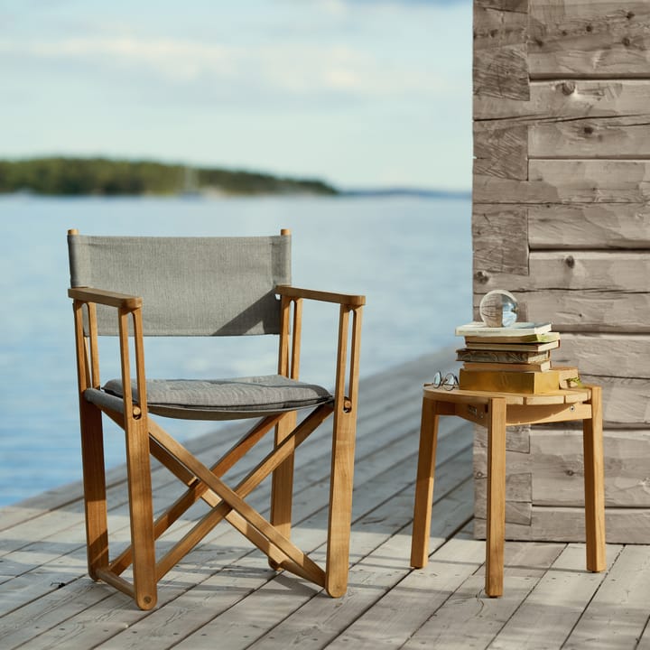 Kryss Lounge nojatuoli, Agora Nautic white, tiikki Skargaarden