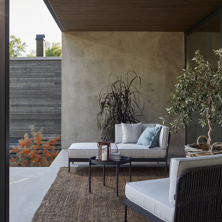 Lidö moduulisohva, Sunbrella Deave silver grey, keskiosa, tummanharmaa alumiinikehys Skargaarden