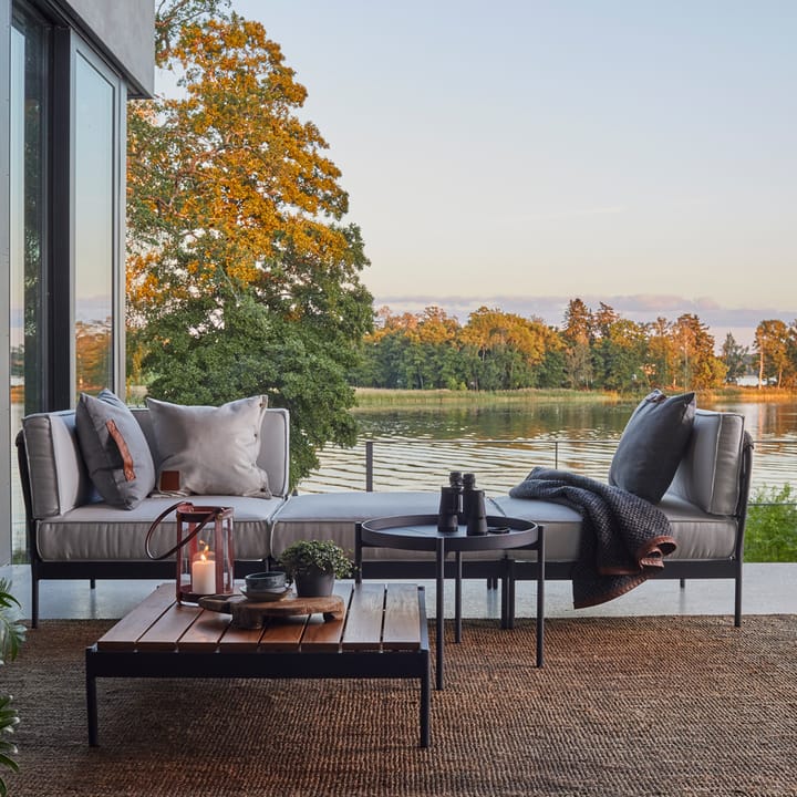 Lidö moduulisohva, Sunbrella Deave silver grey, keskiosa, tummanharmaa alumiinikehys Skargaarden