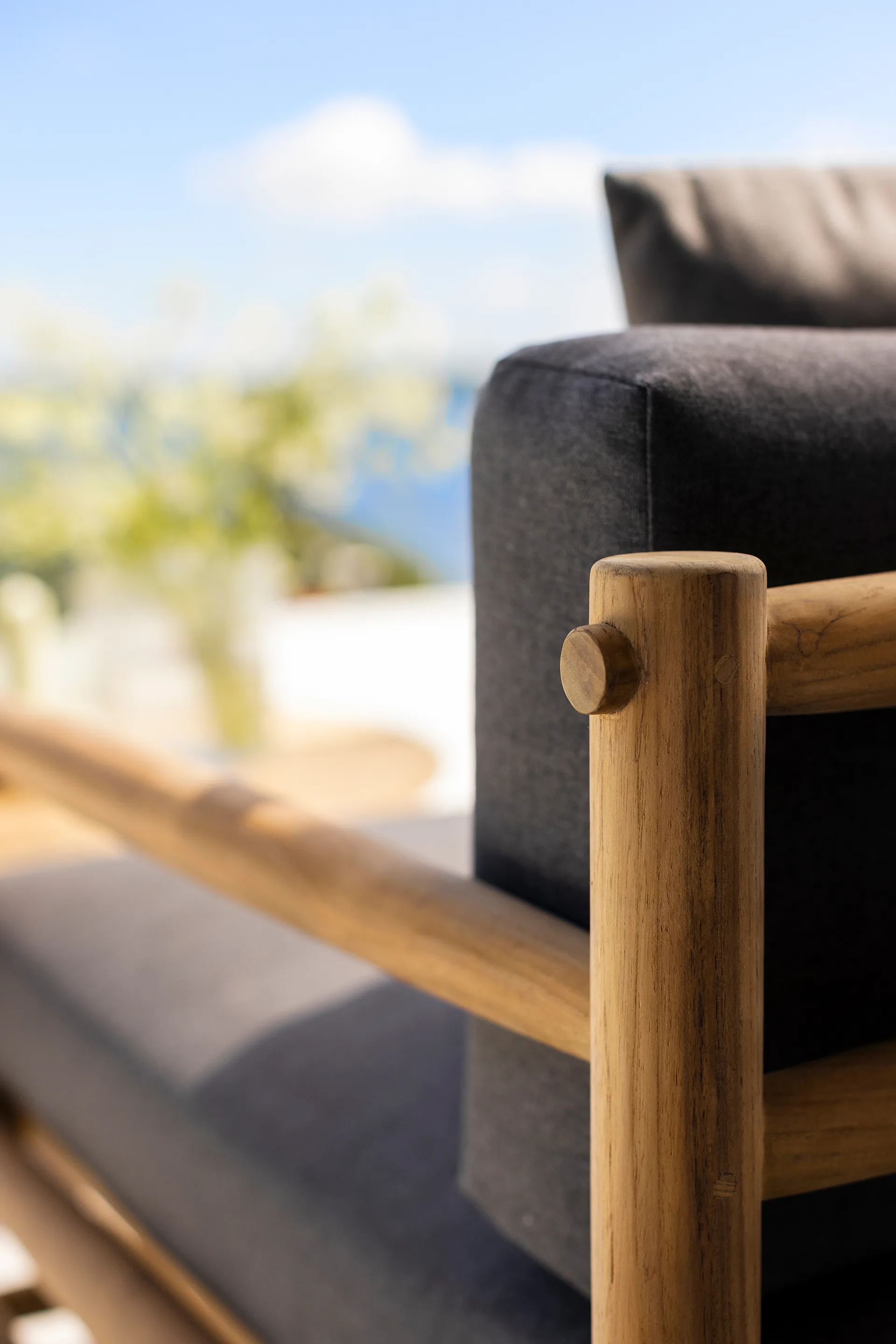 Saltholm sohva tiikki-harmaanruskea pehmuste Skargaarden