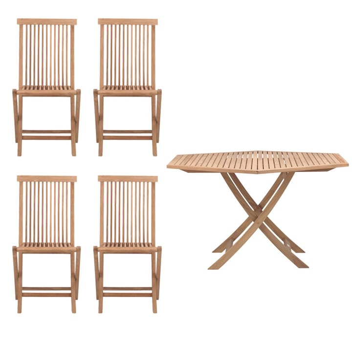 Viken Ulkoryhmä - 1 pöytä ja 4 tuolia - tiikki - undefined - Skargaarden
