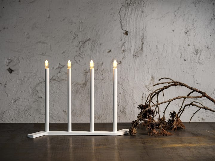 Advent RE -adventtikynttelikkö, Valkoinen, 4 kynttilää SMD Design