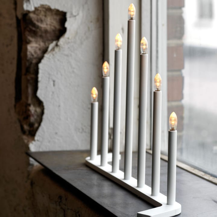 Advent RE -adventtikynttelikkö, Valkoinen, 7 kynttilää SMD Design