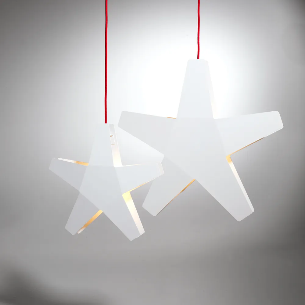 Adventti Tähti Adventtitähti, Punainen, 40 cm, vaaleanharmaa kangasjohto  SMD Design