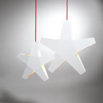 Adventti Tähti Adventtitähti - Punainen, 40 cm, vaaleanharmaa kangasjohto  - SMD Design