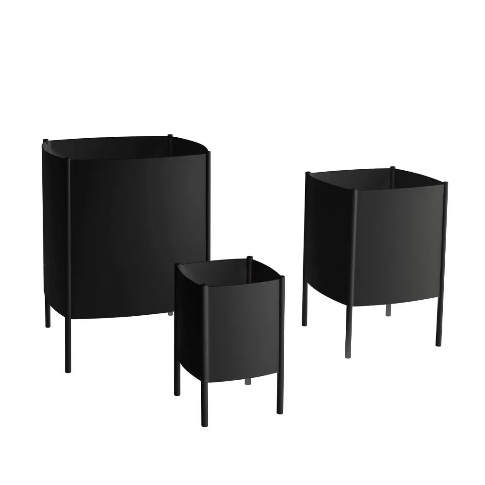 Konvex Pot ruukku, Musta, suuri Ø47 cm SMD Design