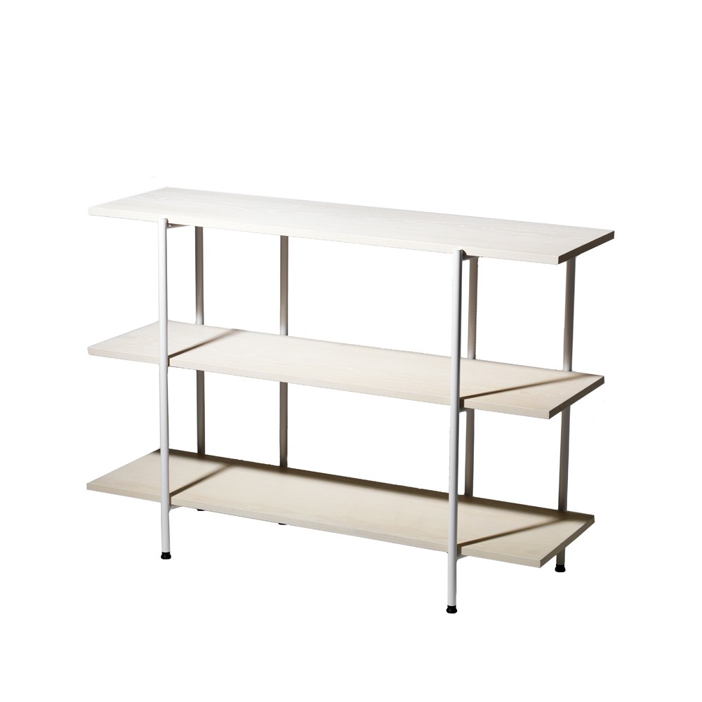 SMD Design Lilly apupöytä Saarni valkopigmentoitu, valkoiseksi lakattu terästeline, 120 cm