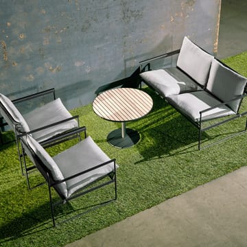 Slow 2-istuttava sohva - Kangas sunbrella harmaa, musta teräsrunko - SMD Design