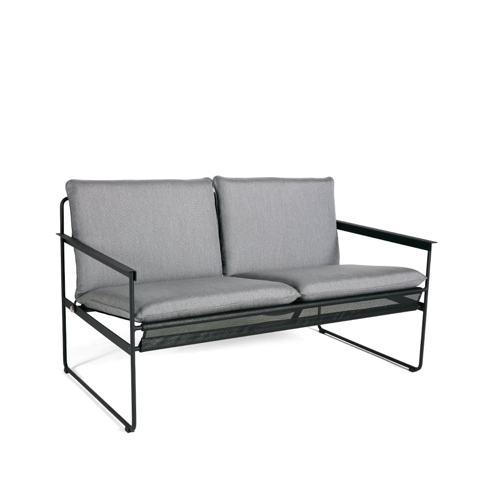 SMD Design Slow 2-istuttava sohva Kangas sunbrella harmaa musta teräsrunko