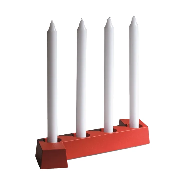 SMD adventtikynttelikkö - Punainen, 4 kynttilää - SMD Design