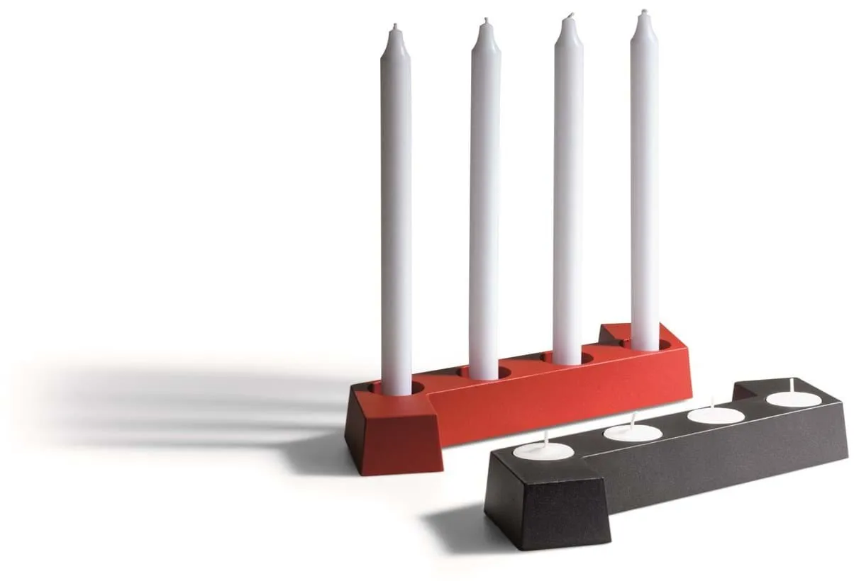 SMD adventtikynttelikkö, Punainen, 4 kynttilää SMD Design