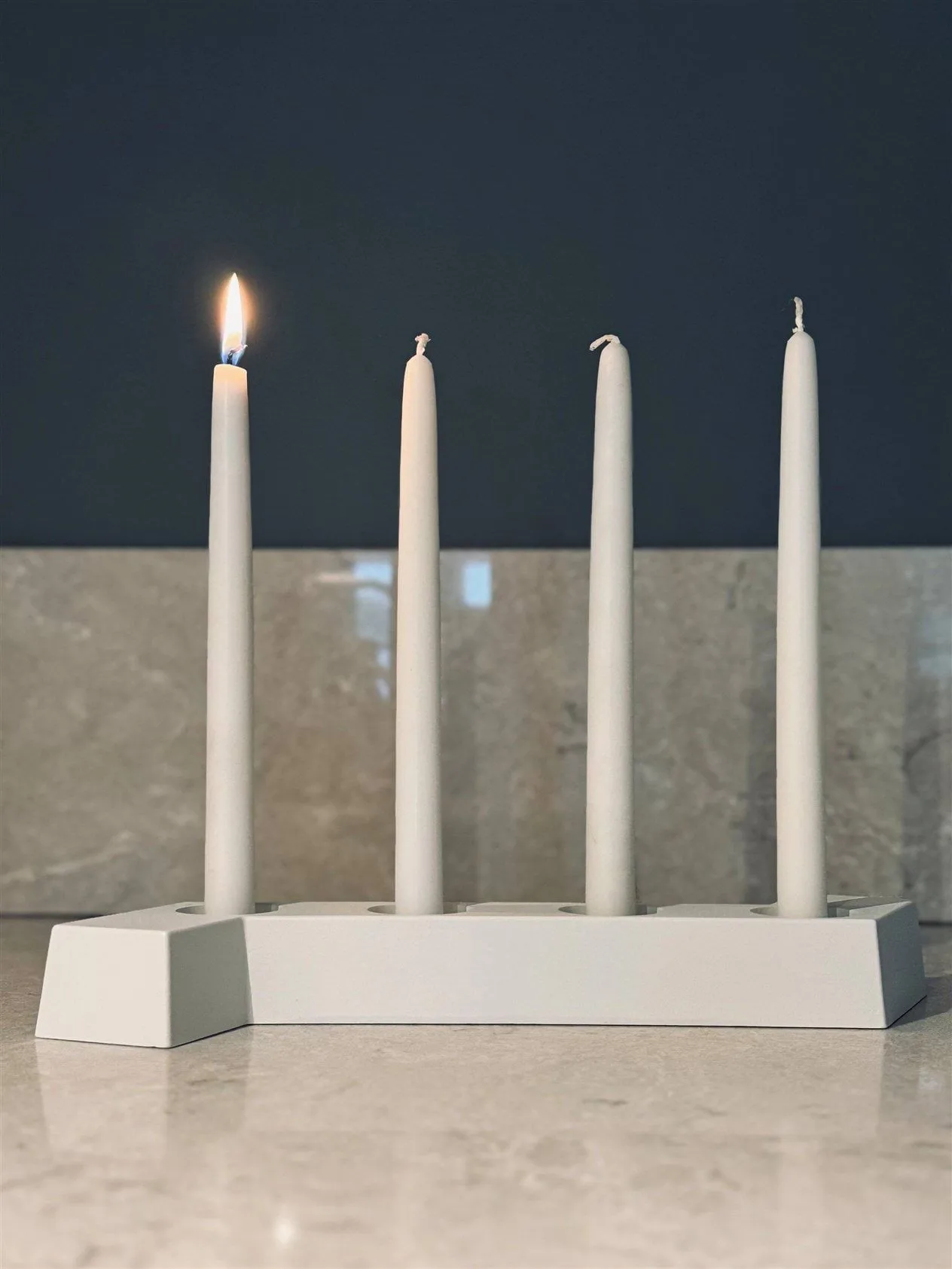 SMD adventtikynttelikkö, Valkoinen, 4 kpl kynttilää SMD Design