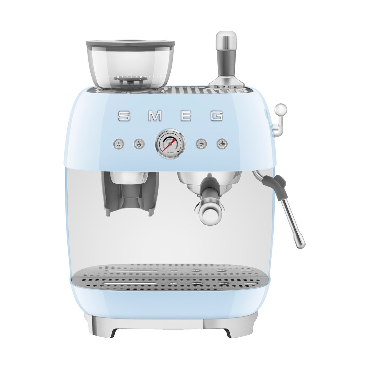 Smeg 50's Style espressokone kahvimyllyllä Pastellinsininen