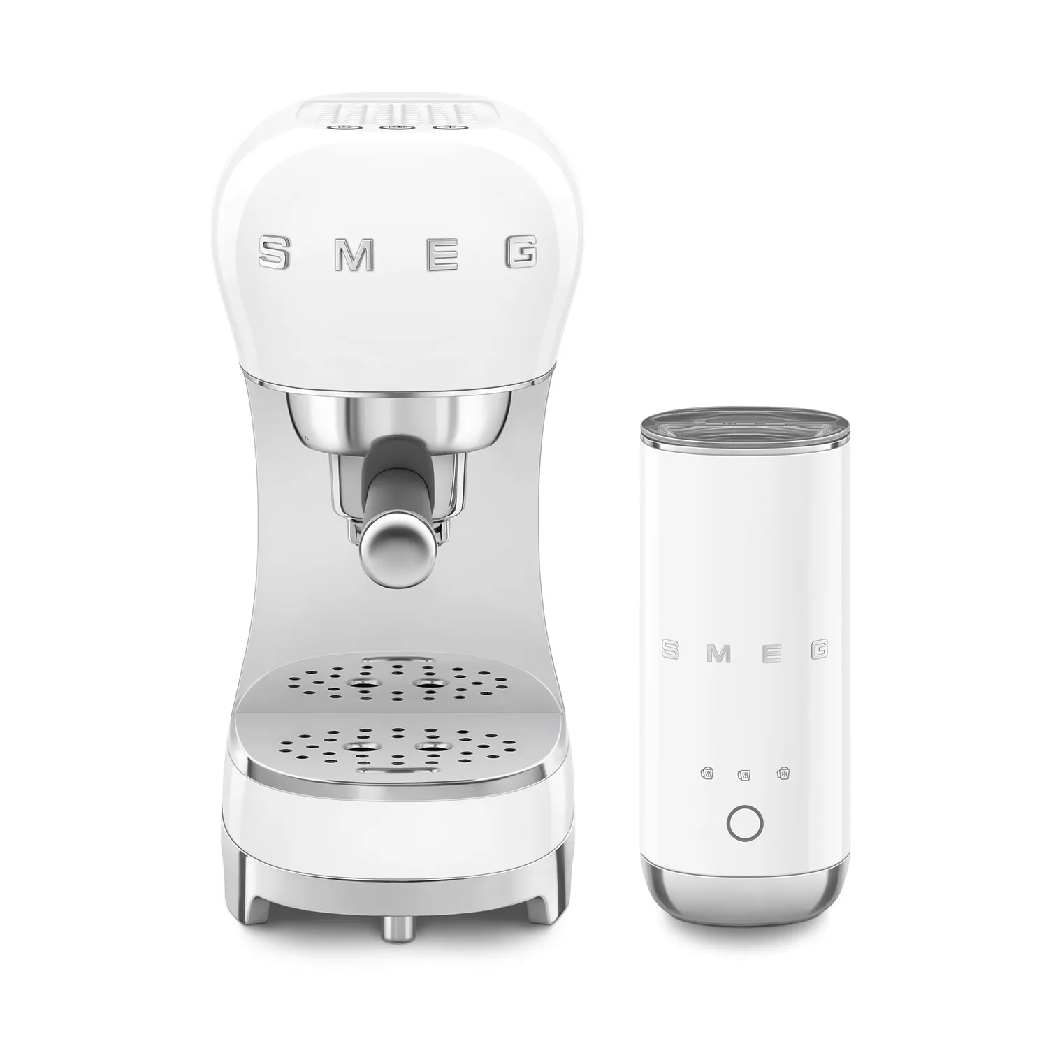 Smeg 50's Style espressokone maidonvaahdottimella, Valkoinen Smeg