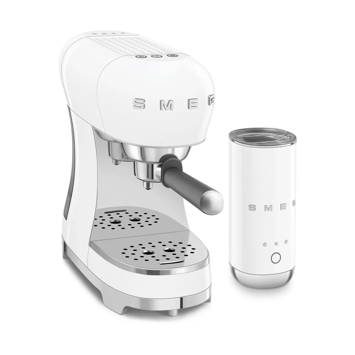 Smeg 50's Style espressokone maidonvaahdottimella, Valkoinen Smeg