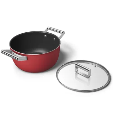 SMEG 50's Style kattila kannella Ø24 cm - Punainen - Smeg