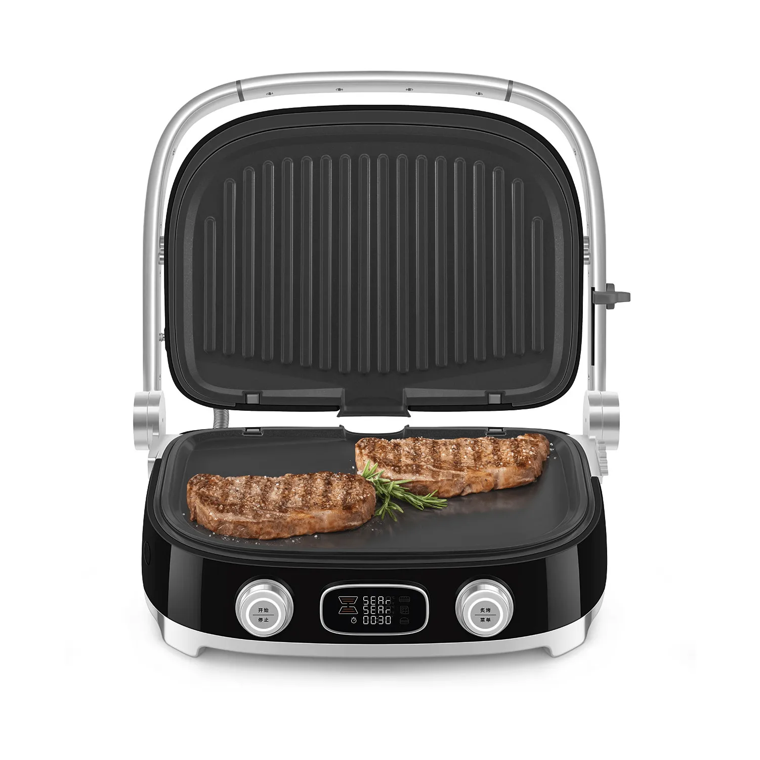 Smeg 50's Style monitoimigrilli, Musta korkeakiiltoinen Smeg