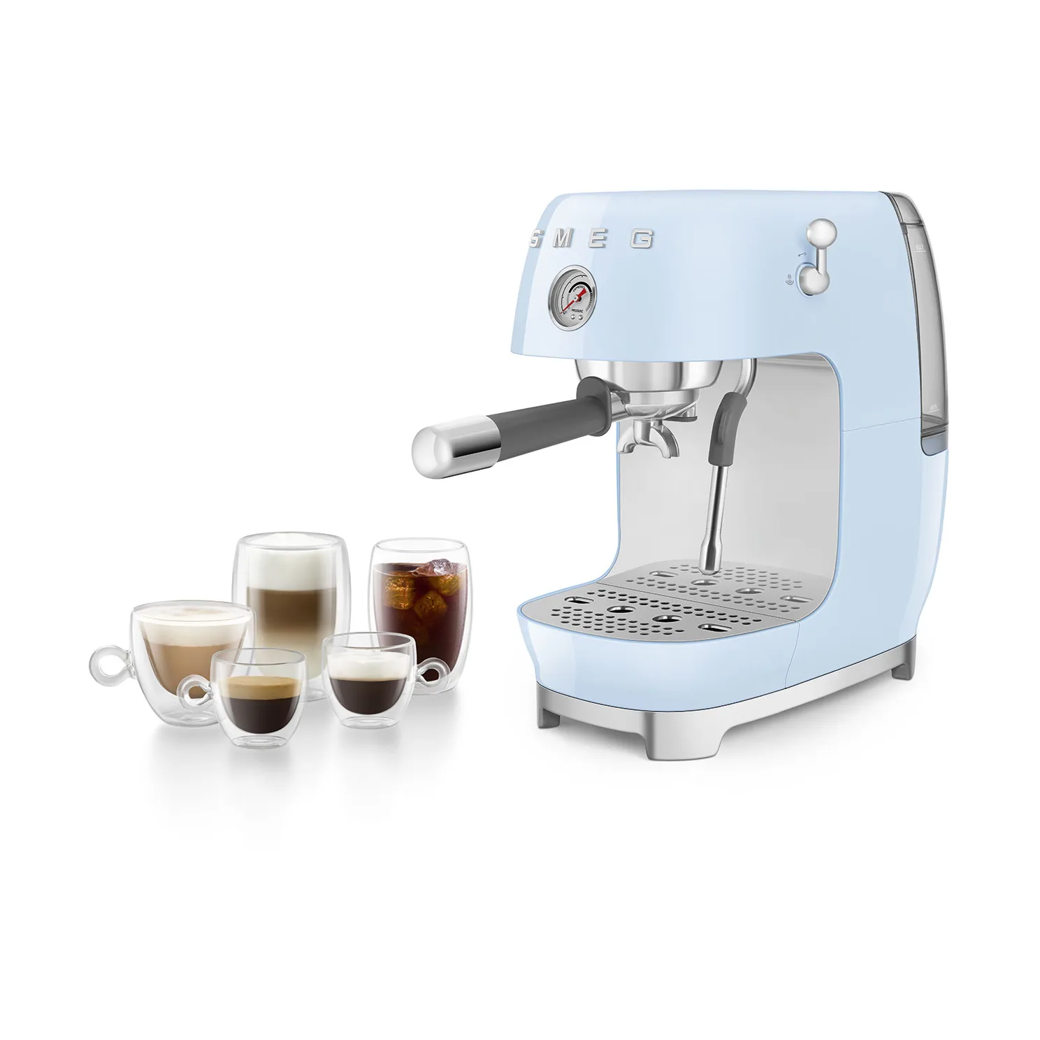 Smeg 50's style puolautomaattinen espressokone ECF03, Pastellinsininen Smeg