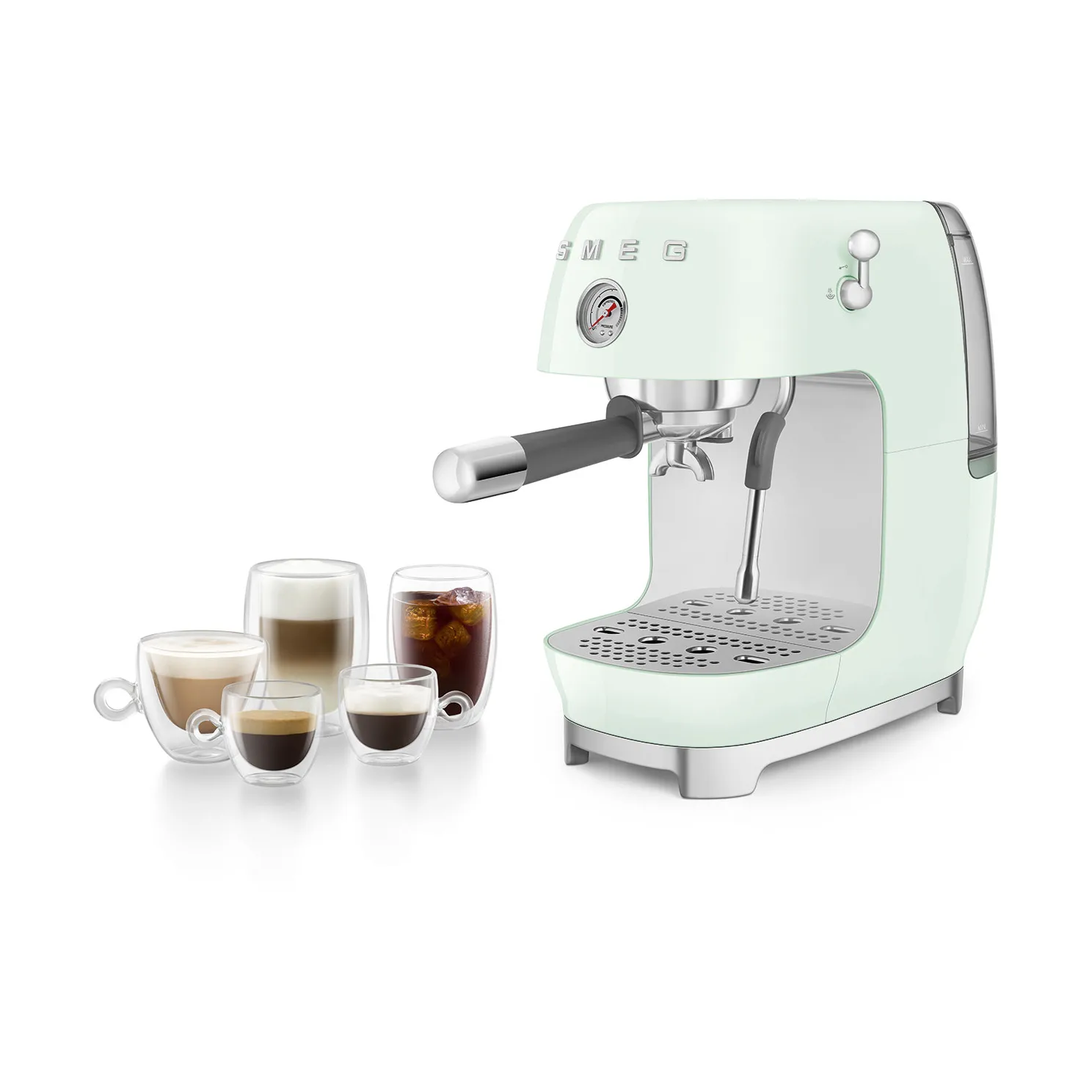 Smeg 50's style puolautomaattinen espressokone ECF03, Pastellinvihreä Smeg