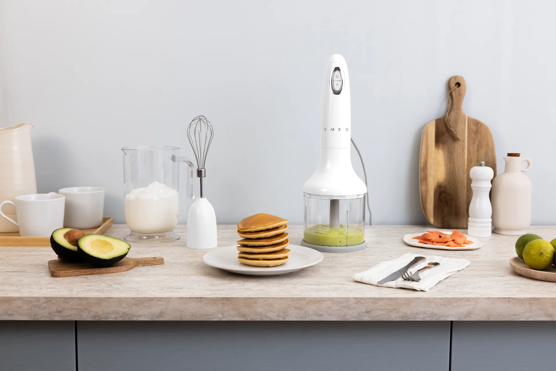 Smeg 50's Style sauvasekoitin setti 4 osaa, Valkoinen Smeg