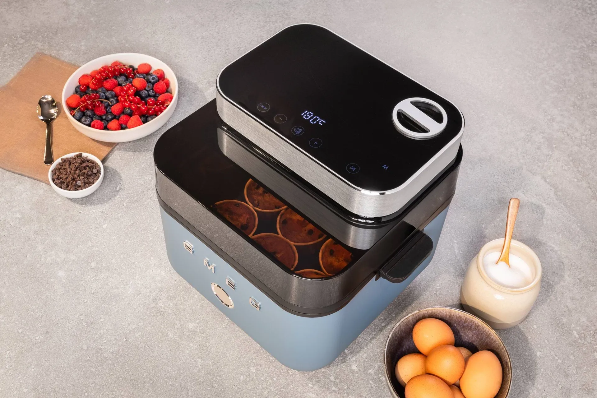 Smeg Air Fryer friteerauskeitin, Storm blue matt Smeg