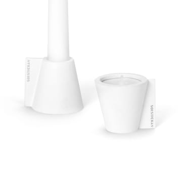 Flipp kynttilänjalka 5 x 6 cm - Valkoinen - Solstickan Design