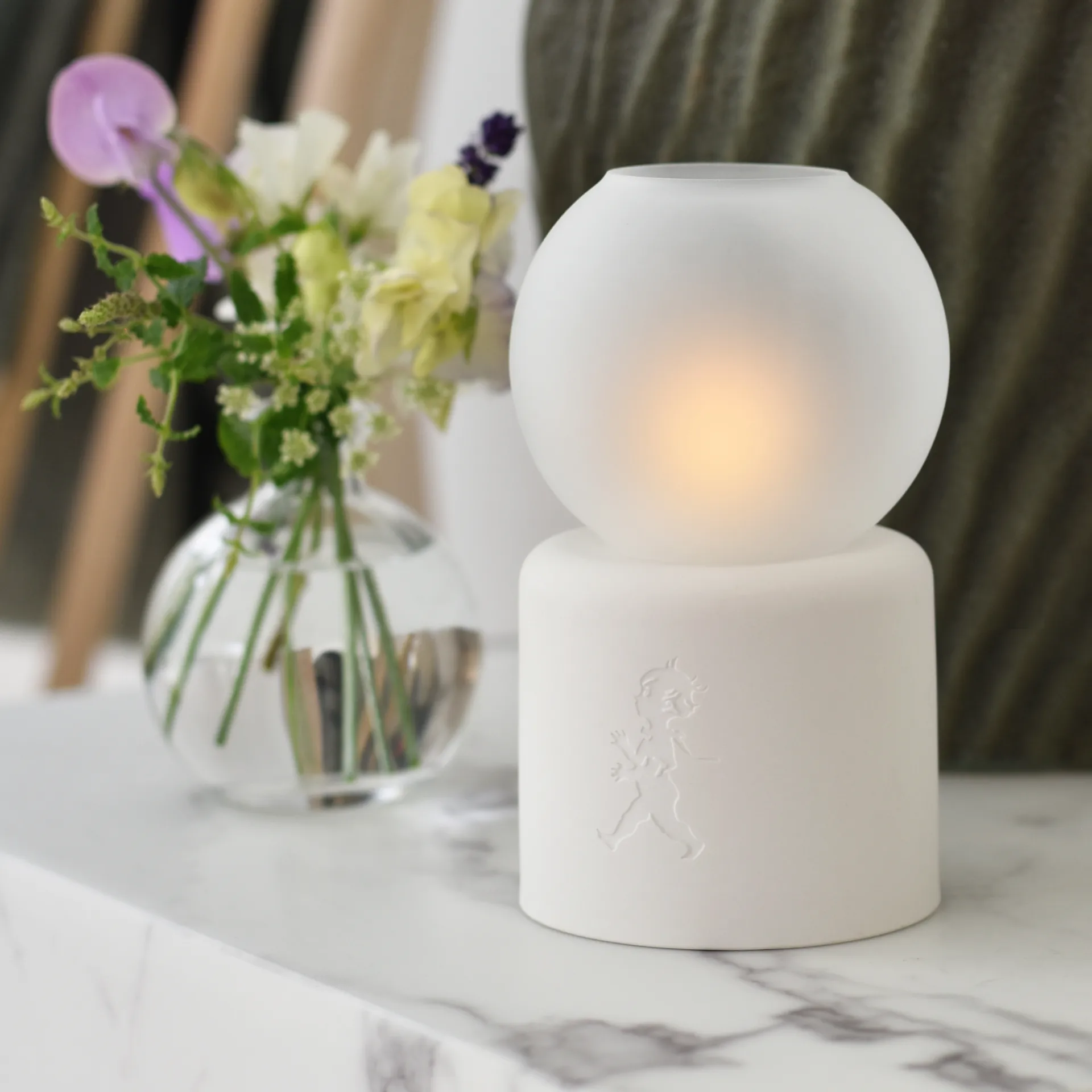 Globe lämpökynttilälyhty Ø9,5x17 cm, Valkoinen Solstickan Design