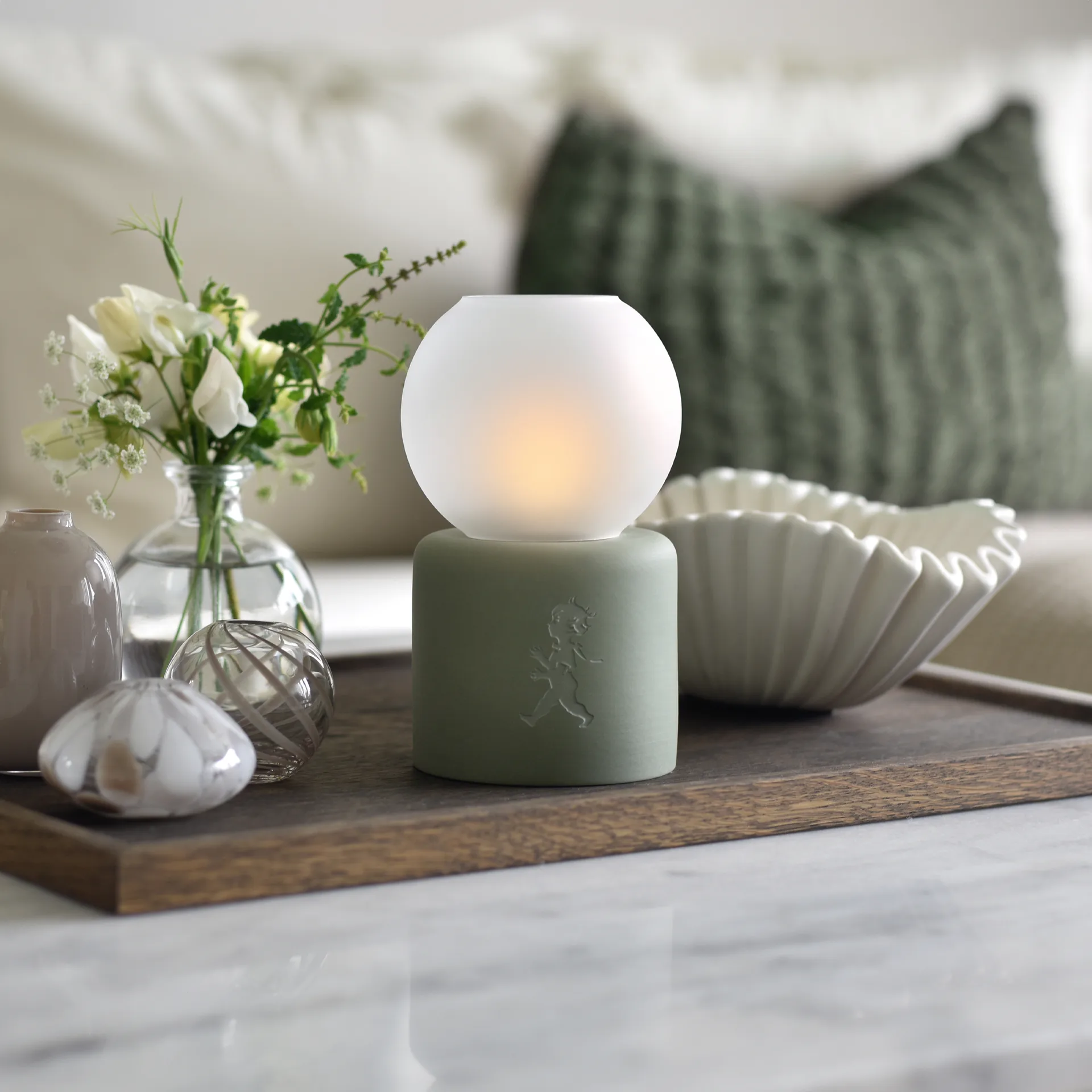 Globe lämpökynttilälyhty Ø9,5x17 cm, Vihreä Solstickan Design